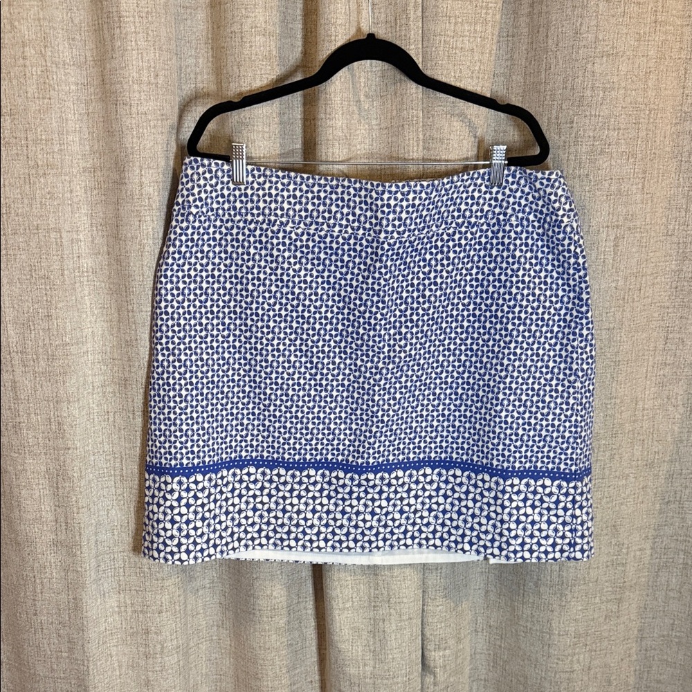 Talbots Blue and White Mini Skirt